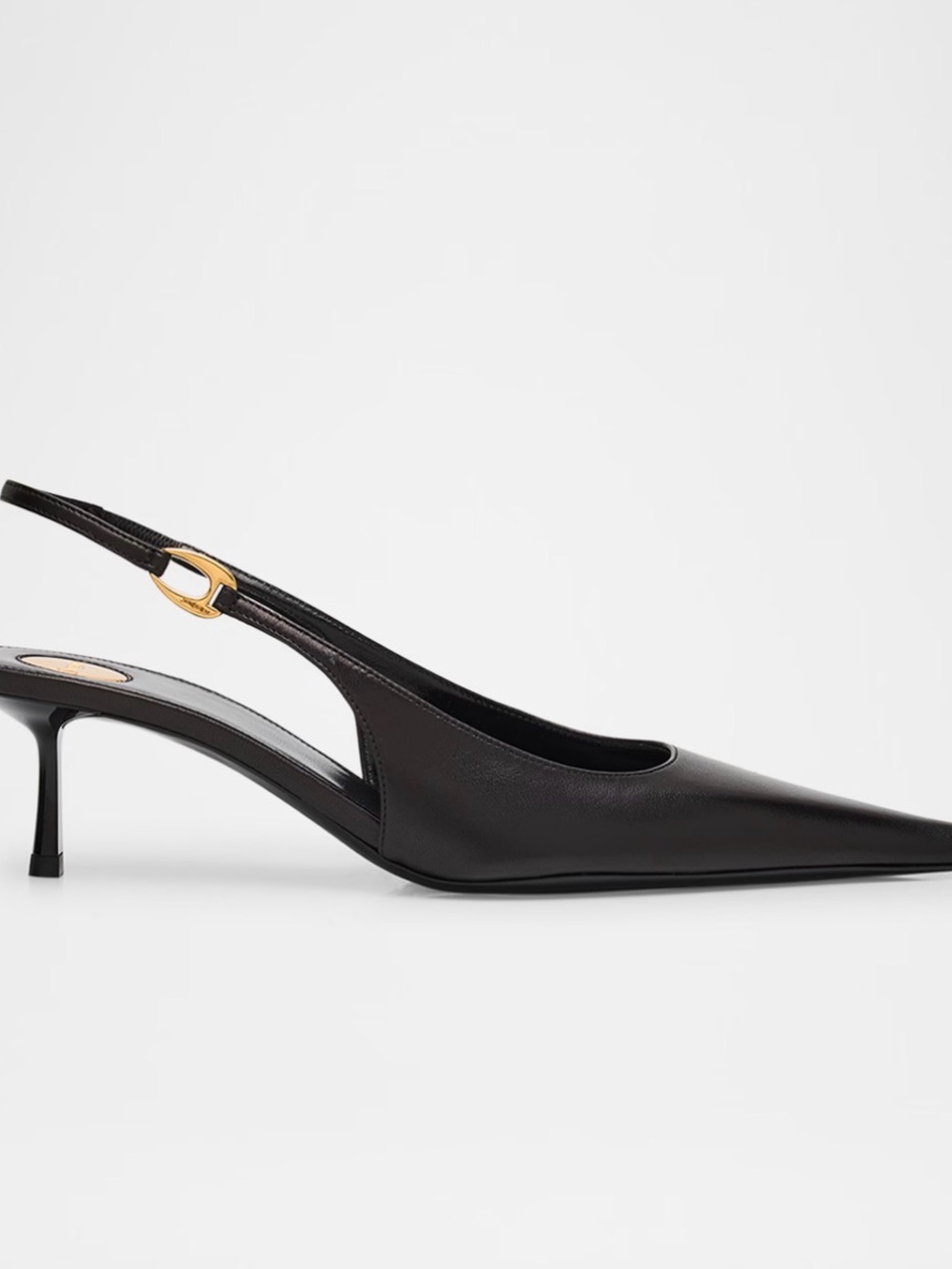 Saint Laurent Vendome Leather Slingback Pumps kitten heel size 36